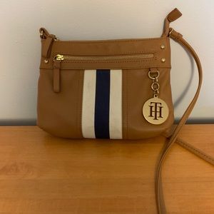 Tommy Hilfiger Crossbody Bag - Tan w/ white/blue